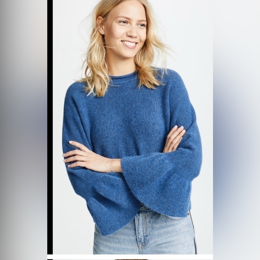 3.1 PHILLIP LIM Wool-Blend Sweater With Ruffled Bell Sleeves SZ XS